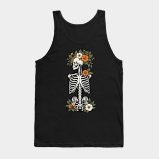 Skeleton with flower Tank Top